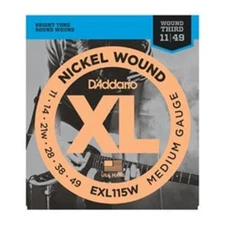 D'Addario EXL115w Nickel Strings, Med./Blues-Jazz Rock, Wound 3rd