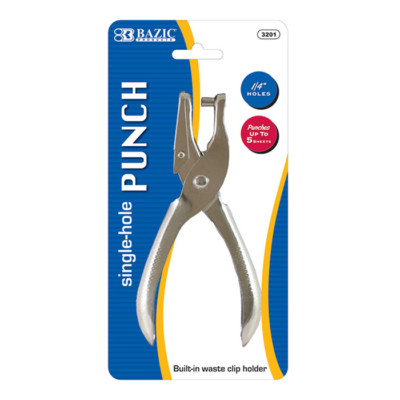 Single Hole Hand Paper Puncher 1/4'' Round Circle Holes Up to 5 Sheets - US SHIP
