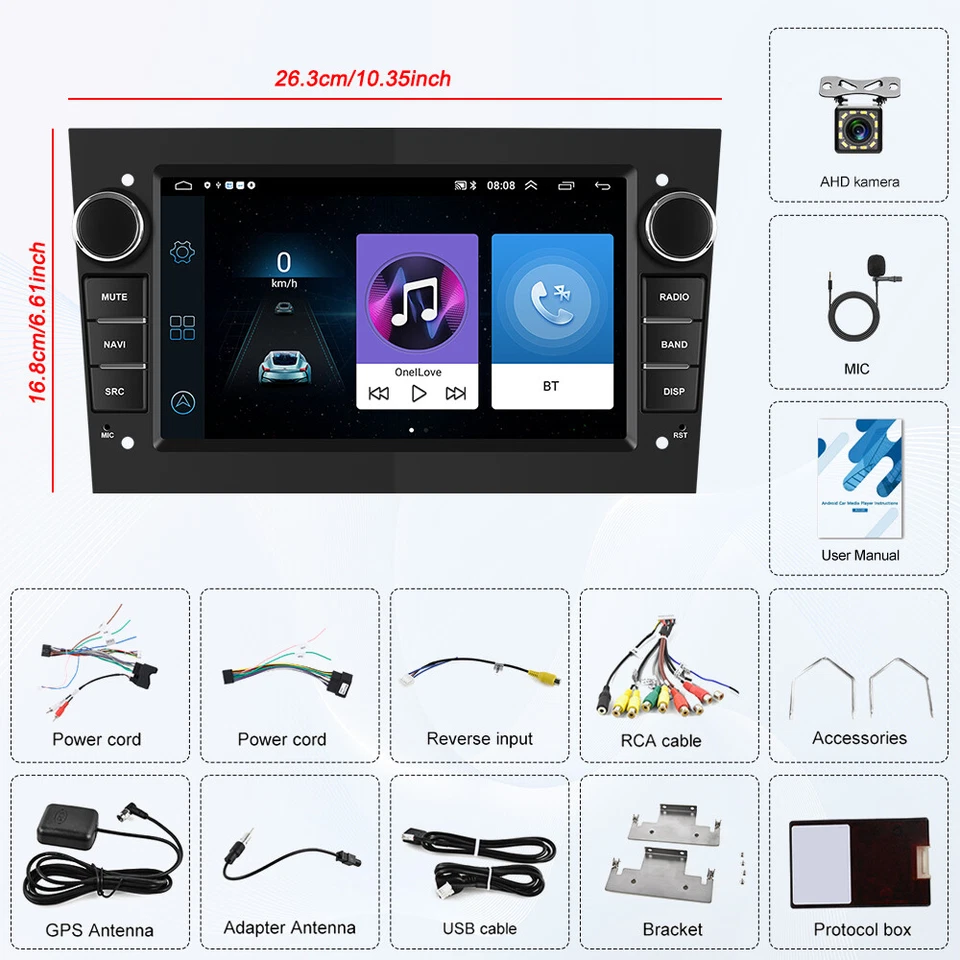 Für Opel Corsa C/D Zafira B Astra G H Android15 Apple Carplay Autoradio GPS NAVI - Bild 2 von 4