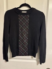 A.V.V. Michel Klein Paris Woman’s Sweater With Plaid Classy Business Wear Size S