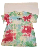 Goodie Two Sleeves PEACE Tye Dyed Uni-sex T Shirt Large-used- good condition 