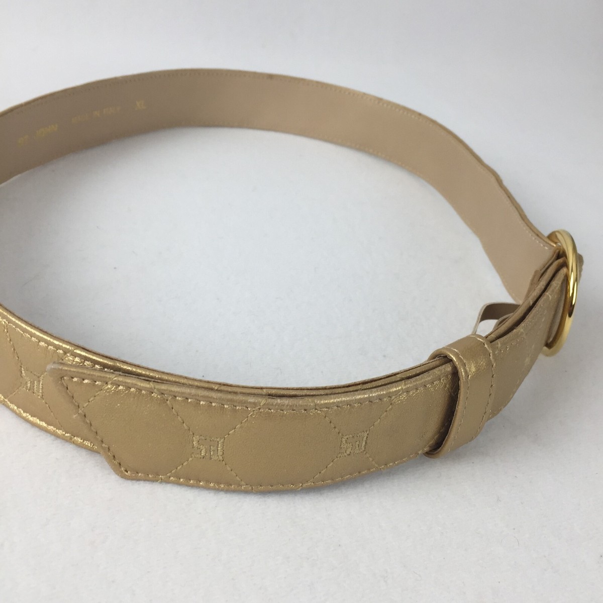 ST. JOHN Gold Leather Belt XL 41