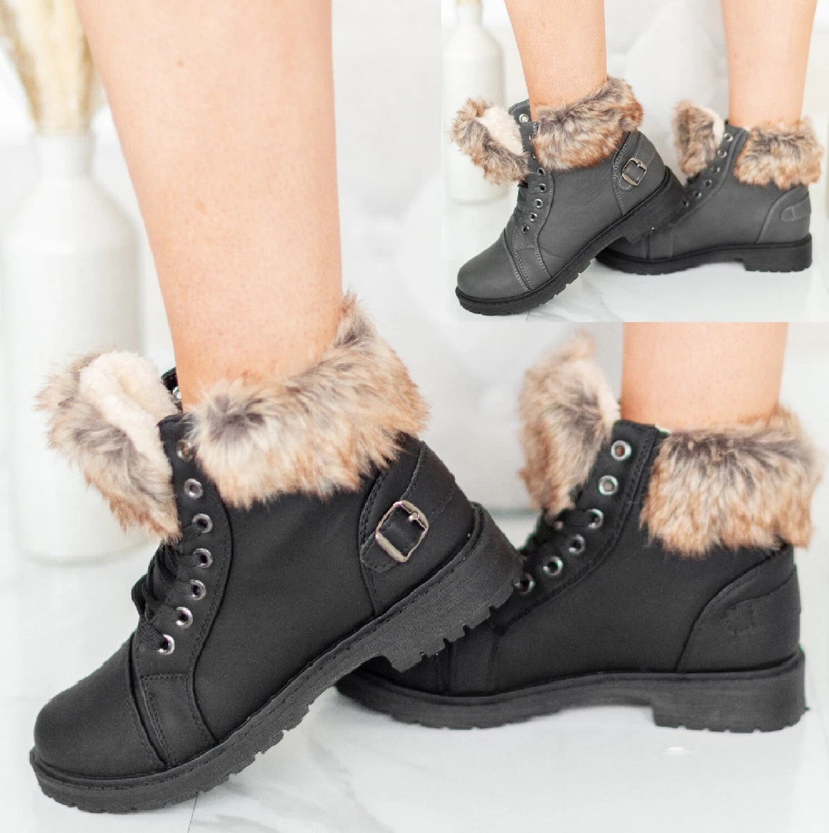 Find women's faux fur lined hiker boots sale
