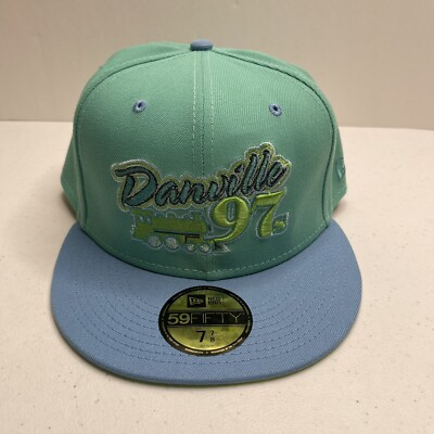 Danville 97s MILB New Era Buffalo Mint Blue Green 59FIFTY Hat Cap 7 7/8 New