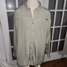 Eddie Bauer Mens Green Long Sleeve Button Down Shirt T2XL 2XL Tall
