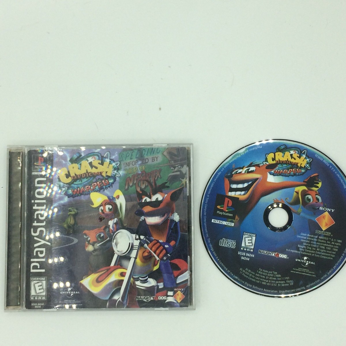 Crash Bandicoot 3: Warped (Sony PlayStation 1, PS1, 1998