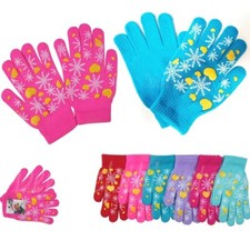 6-12 Women's Snowflake Warm Knit Knitted Magic Winter Gloves Stretch Thermal Lot