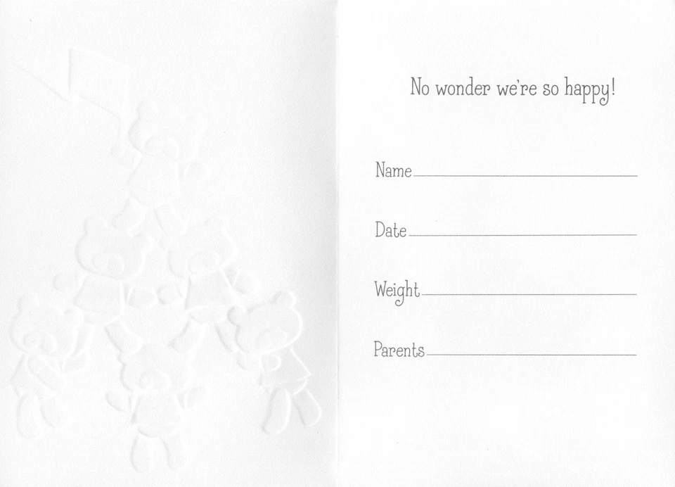 LOT OF 20 HALLMARK NEW BABY BOY Announcement Cards + Envelopes, Teddy Bear Tower - Image 2 of 4