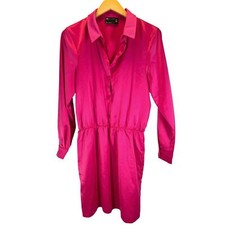 ASOS Design | 6 | Hot Pink Satin Barbiecore Button-Down Mini Shirt Dress