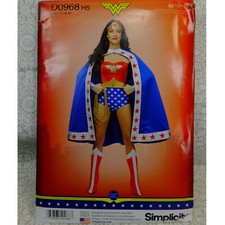 Simplicity D0968 Wonder Woman Costume Pattern Bustier Cape Crown 6-14