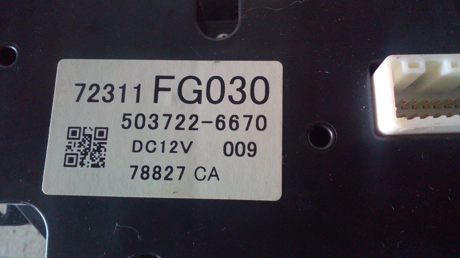 SUBARU IMPREZA G3 04/200708/2008 HEATER/AC CONTROLS DUAL ZONE CLIMATE