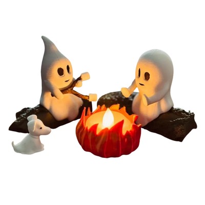 Ghosts Campfire Small Faux Campfire Night Light for Halloween/Christmas/New Year