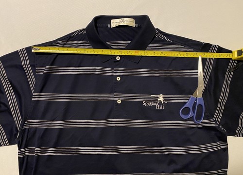Fairway & Greene Spyglass Hill marineblau & weiß gestreiftes Herren Golf Poloshirt Größe XL - Bild 10 von 13