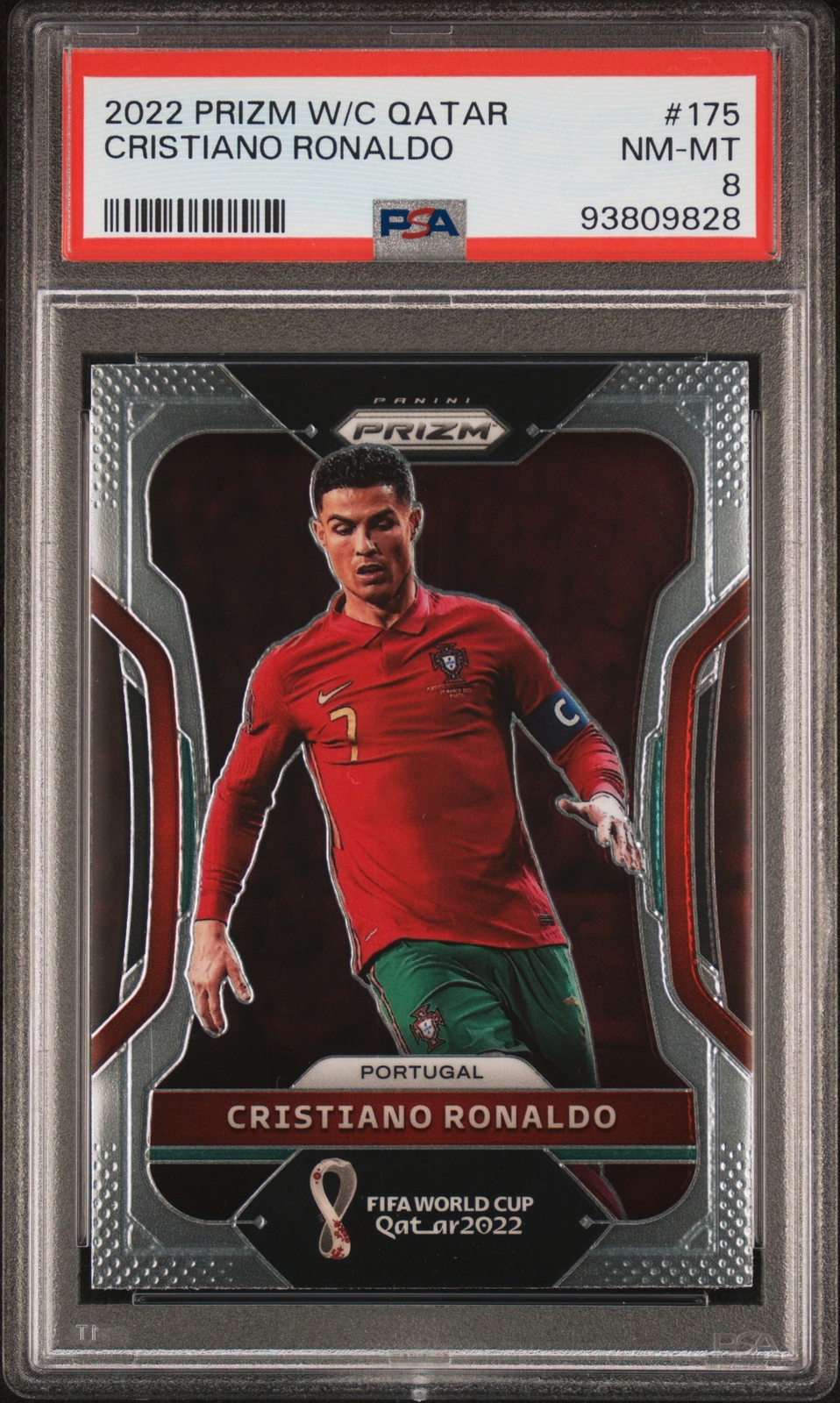 2022 Panini Prizm World Cup Qatar Cristiano Ronaldo Orange Prizm