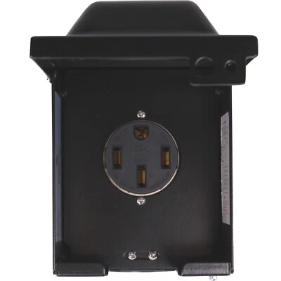 RV Power Outlet Box 50 Amp Enclosed NEMA 14-50R 125/250 Volt WEATHERPROOF BLACK