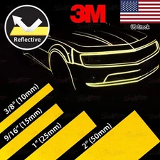 3M REFLECTIVE Conspicuity Adhesive Roll PinStriping Decal Tape Stickers YELLOW