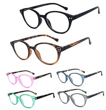 Retro Round Keyhole Reader Reading Glasses Silver Rivets Spring Hinges RE79