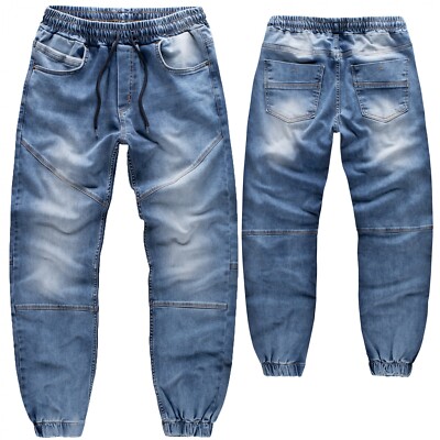 Rock Creek Herren Jeans Jogger-Style Jeanshose Herrenjeans Blau Sweat RC-2184
