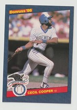 1986 Donruss All-Stars Cecil Cooper Milwaukee Brewers #54 Near Mint or Better