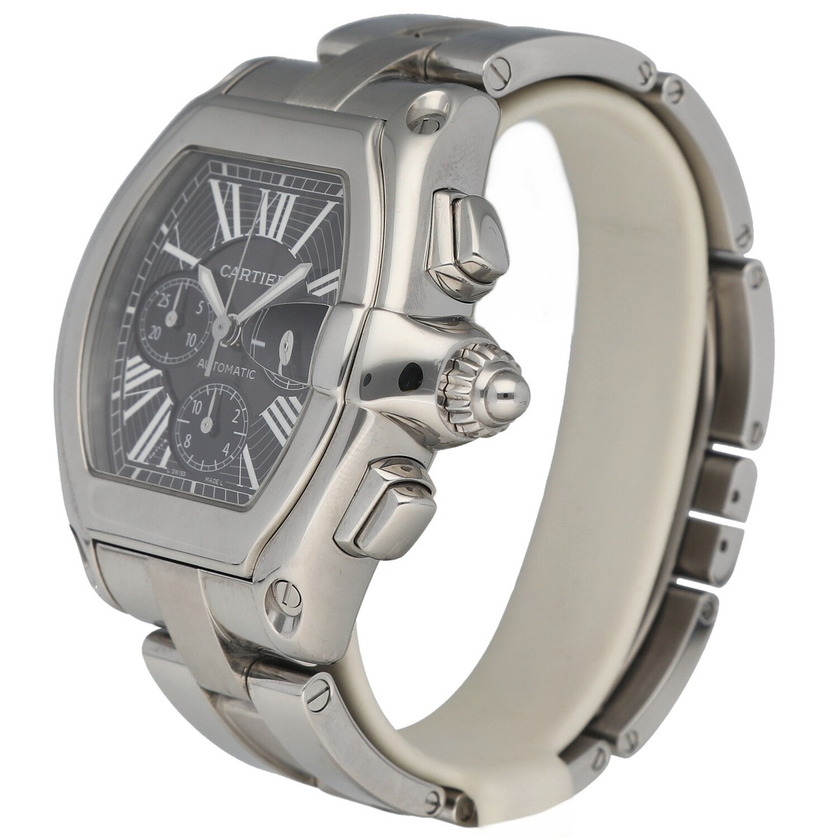 Cartier Roadster 2618 Chronograph XL Steel Black Dial Steel