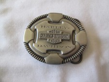 Harley-Davidson Buckle With Bar & Shield Coil Edge Silver Tone 2 1/8" x 2 5/8"