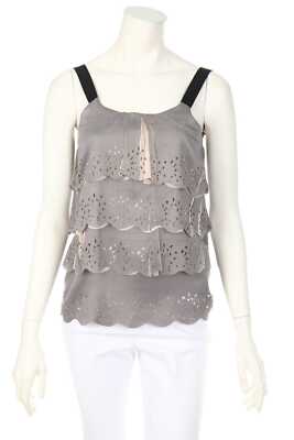 PENNY BLACK Blouse Top Layer Look Cut-outs I 40 = D 34 grey