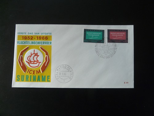 FDC Suriname 1966 ICEM Intergovernmental Committee for European Migration (1)