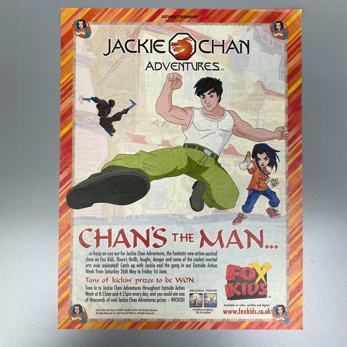 JACKIE CHAN ADVENTURES FOX KIDS 2001 VINTAGE RETRO ADVERT UK