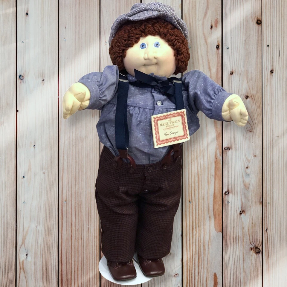 Cabbage Patch Kids 1986 escultura suave edición Mark Twain Tom Sawyer Little Peop Foto 3 de 4