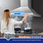 Wall Mount Range Hood 30 inch, 700 CFM Kitchen Hood Gesture/Touch 3-Speed Fan