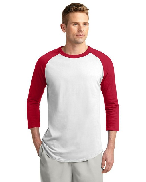 Mens Sport Tek Colorblock Raglan 3/4 Sleeve TShirt Cotton Baseball Jersey T200 eBay