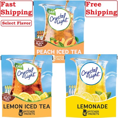 Crystal Light Iced Tea Naturally Flavored Powdered Drink Mix 16ct, Select Flavor