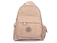 Bag Street Leicht Rucksack Aus Crinkle-Nylon Mittel Damen Herren Reise Beige