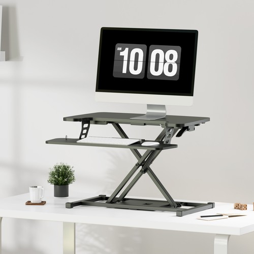 FunniHomi Standing Desk Converter Height Adjustable with Keyboard Tray, Black - Picture 17 of 49