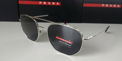 Prada Sunglasses SPS 56S Silver Gray 