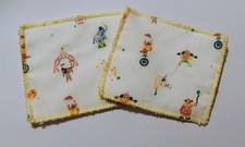   LOT de 10 LINGETTES LAVABLES bébé Motif Cirque 