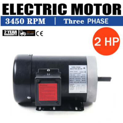 2-HP 3 Phase Electric Motor 3450 RPM 56C Frame TEFC 230/460V Premium Efficiency