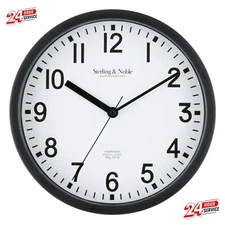 Basic Indoor 8.78" Black Analog round Modern Wall Clock