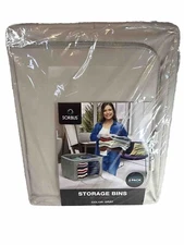 2 Pck Storage Bins w/Divided Interior, Bedroom Closet Organization Clothes Linen