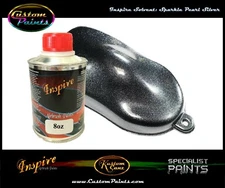INSPIRE AIRBRUSH SPARKLE PEARL SILVER 8oz (SOLVENT), CUSTOM PAINT, ARTIST