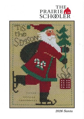 2026 Santa by Prairie Schooler cross stitch pattern