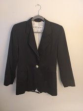 Escada Margaretha Ley Vintage Wool Blazer Black 36