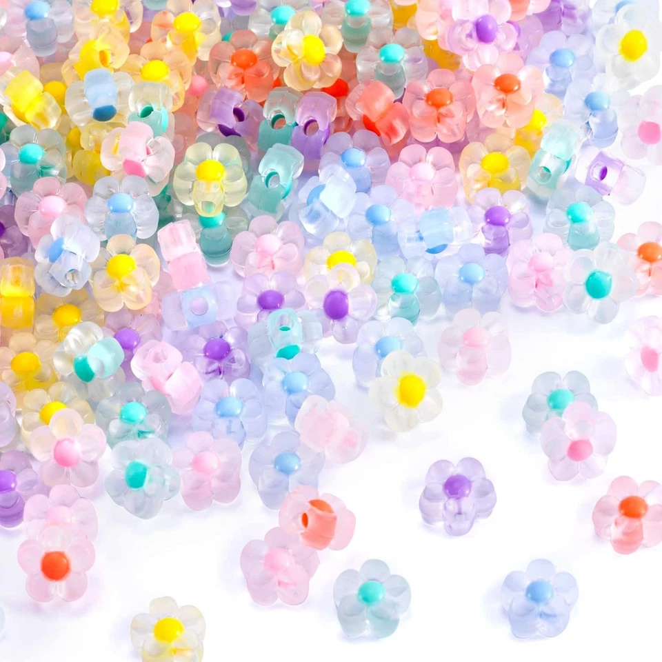 182Pcs Transparent Flower Beads, Mix Candy Colors Flower Bead Used for DIY Je... - Image 2 of 4