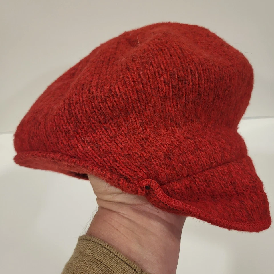 Gorro guía tejido mezcla lana roja LL BEAN vintage hecho en EE. UU. talla única gorro de invierno Foto 3 de 4