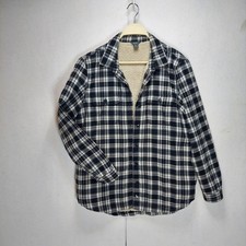 Eddie Bauer Sherpa Lined Favorite Flannel Shirt Women s Medium Plaid Jacket