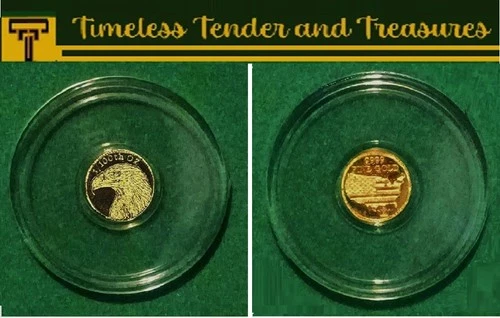 GOLD .999 FINE 1/100 oz Monarch Bald Eagle • BU • Sealed Capsule