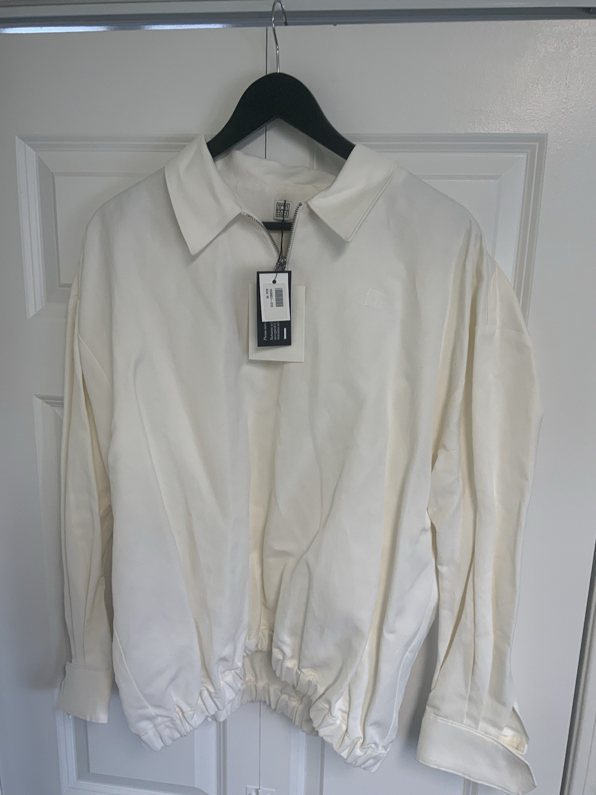 Toteme Women’s Linen Blend Monogram Tracksuit Top Off- White 110 Size 38 New thumbnail 3