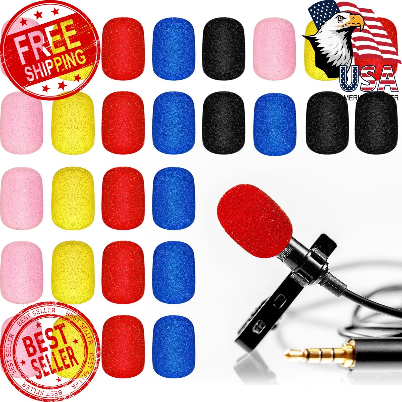 Juexica Windscreen Foam for Microphones 30 Pcs