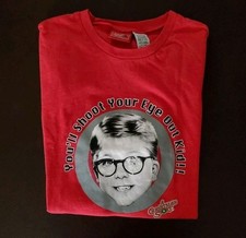 A Christmas Story Ralphie Red T-Shirt You'll Shoot Your Eye Out Kid  Size Large
