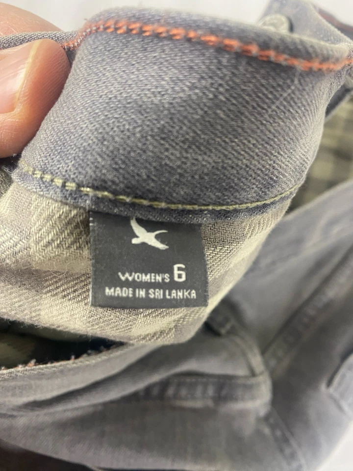 Pantalones forrados de franela Eddie Bauer para mujer talla 6 o 34 X 31 gris novio relajado Foto 2 de 4